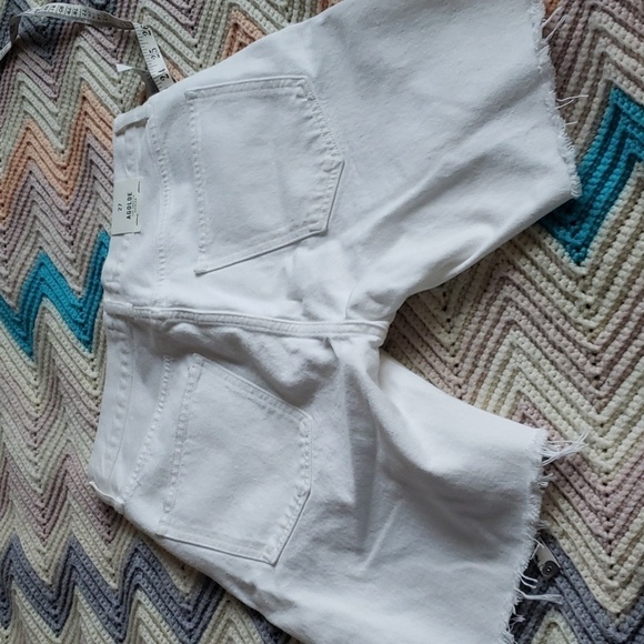 AGOLDE  rumi mid length short oyster white size 27 high rise NWT - Picture 8 of 11